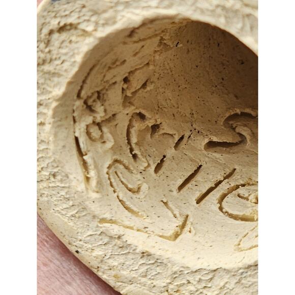 Folk Art Figurine Bearded Pottery Farmhouse Country Home Signed 1986 Glaze 3" - Picture 2 of 13